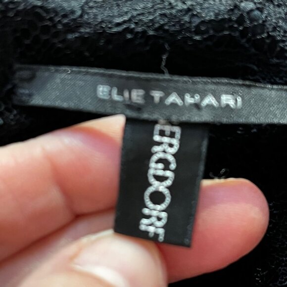 Vintage ELIE TAHARI For Bergdorf Goodman Damask V-Neck Sleeveless Dress With Orn - Picture 7 of 10